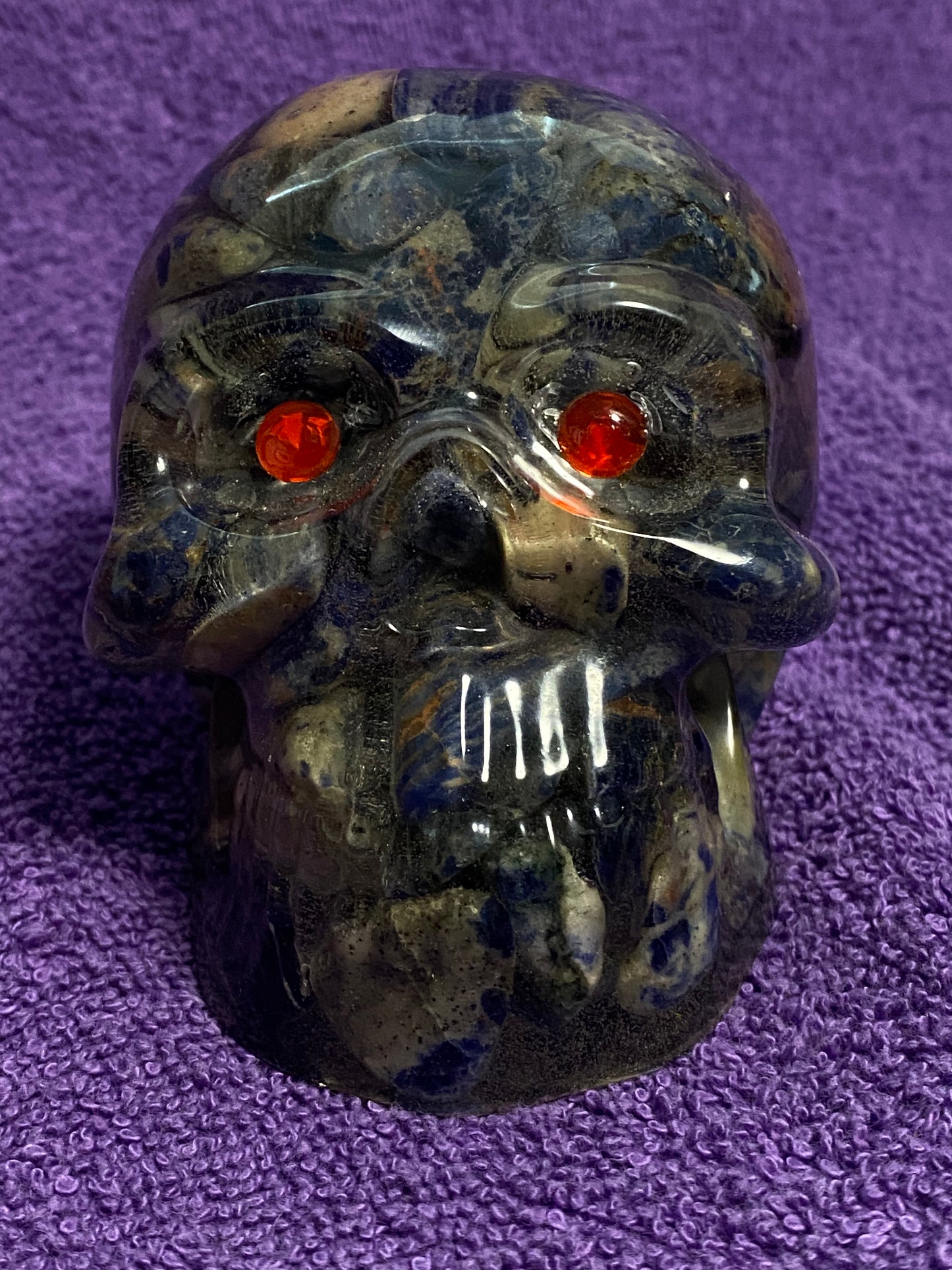 Gemstone Embedded Handmade Resin Skulls