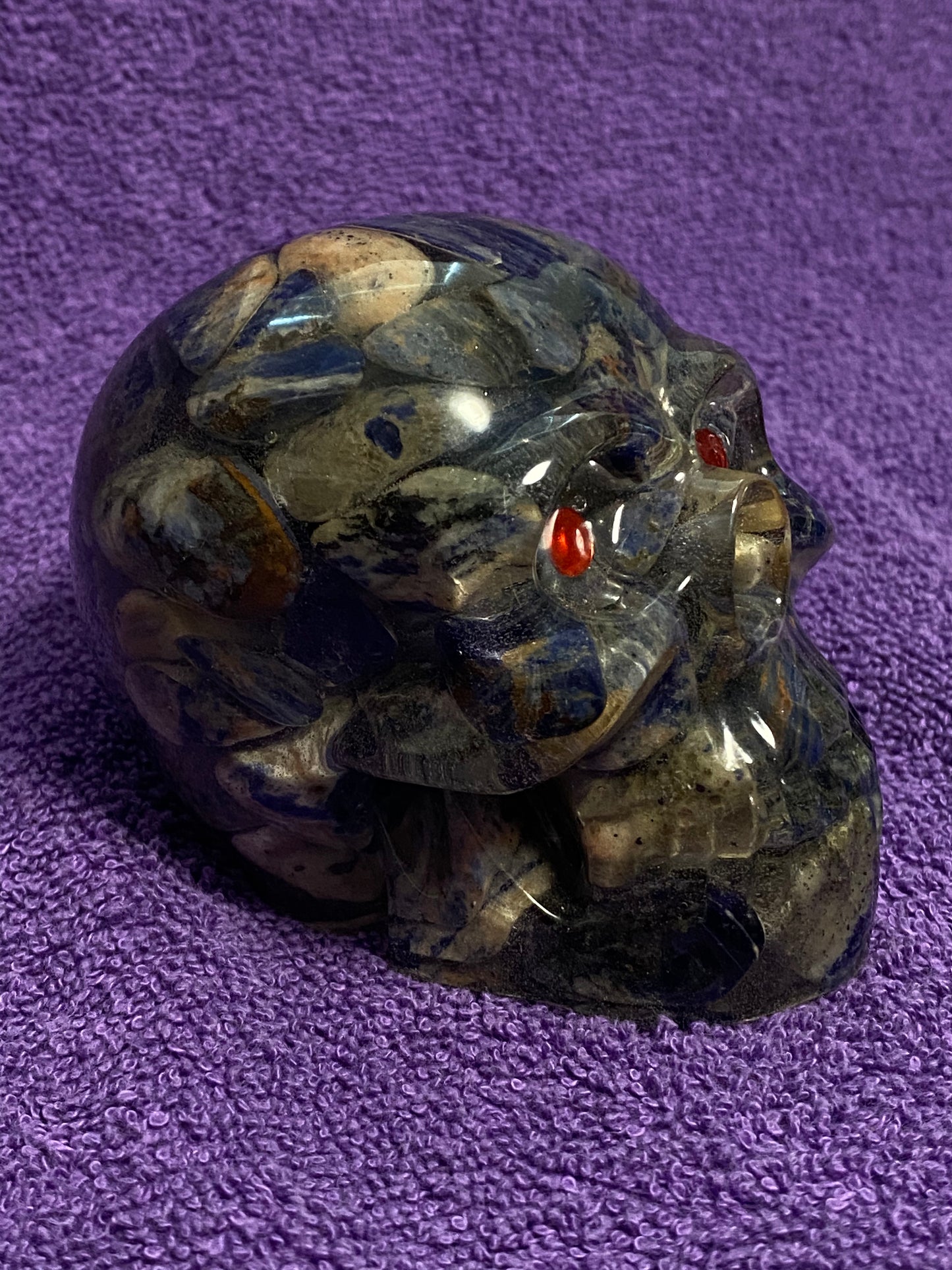 Gemstone Embedded Handmade Resin Skulls