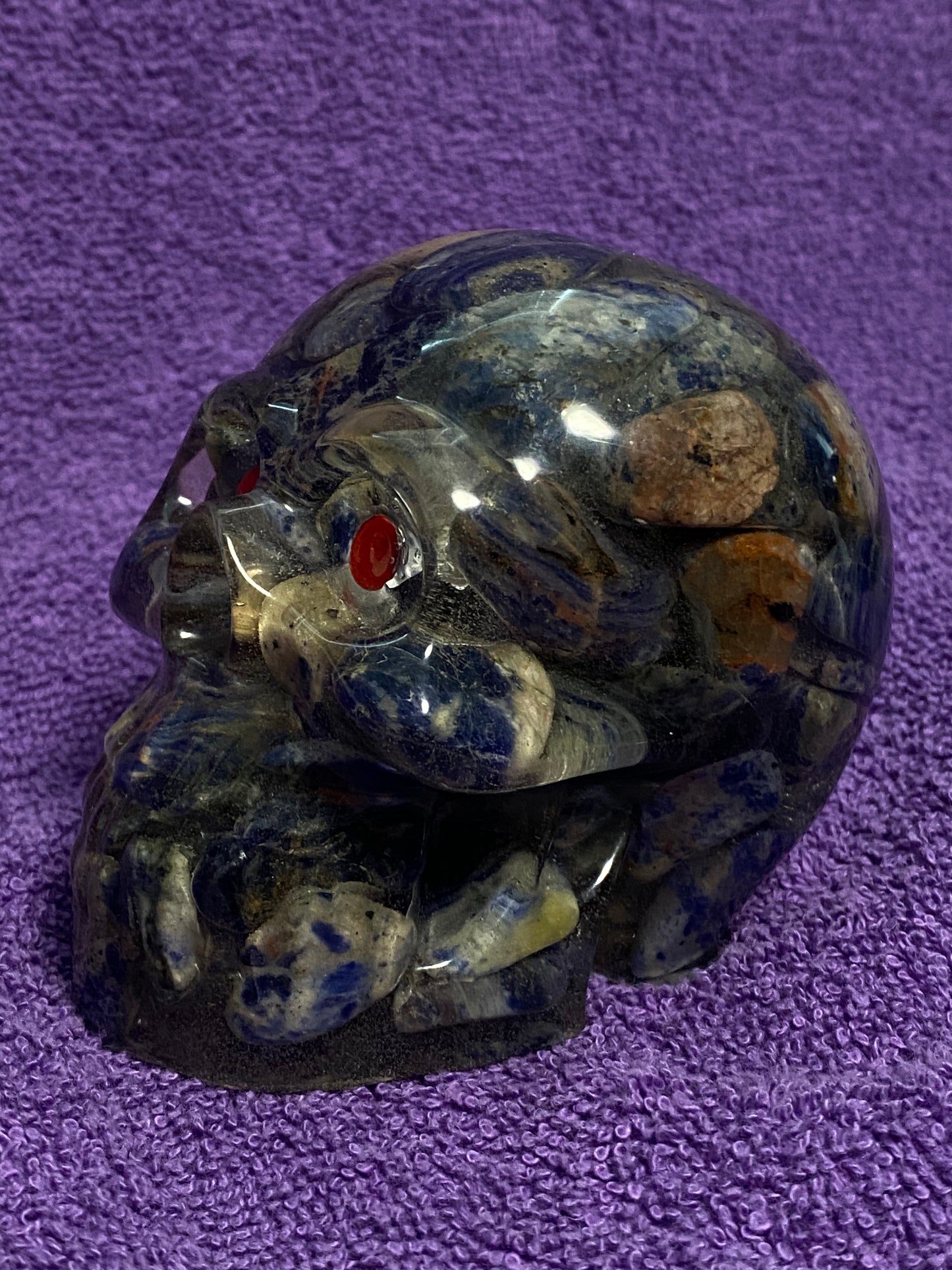 Gemstone Embedded Handmade Resin Skulls