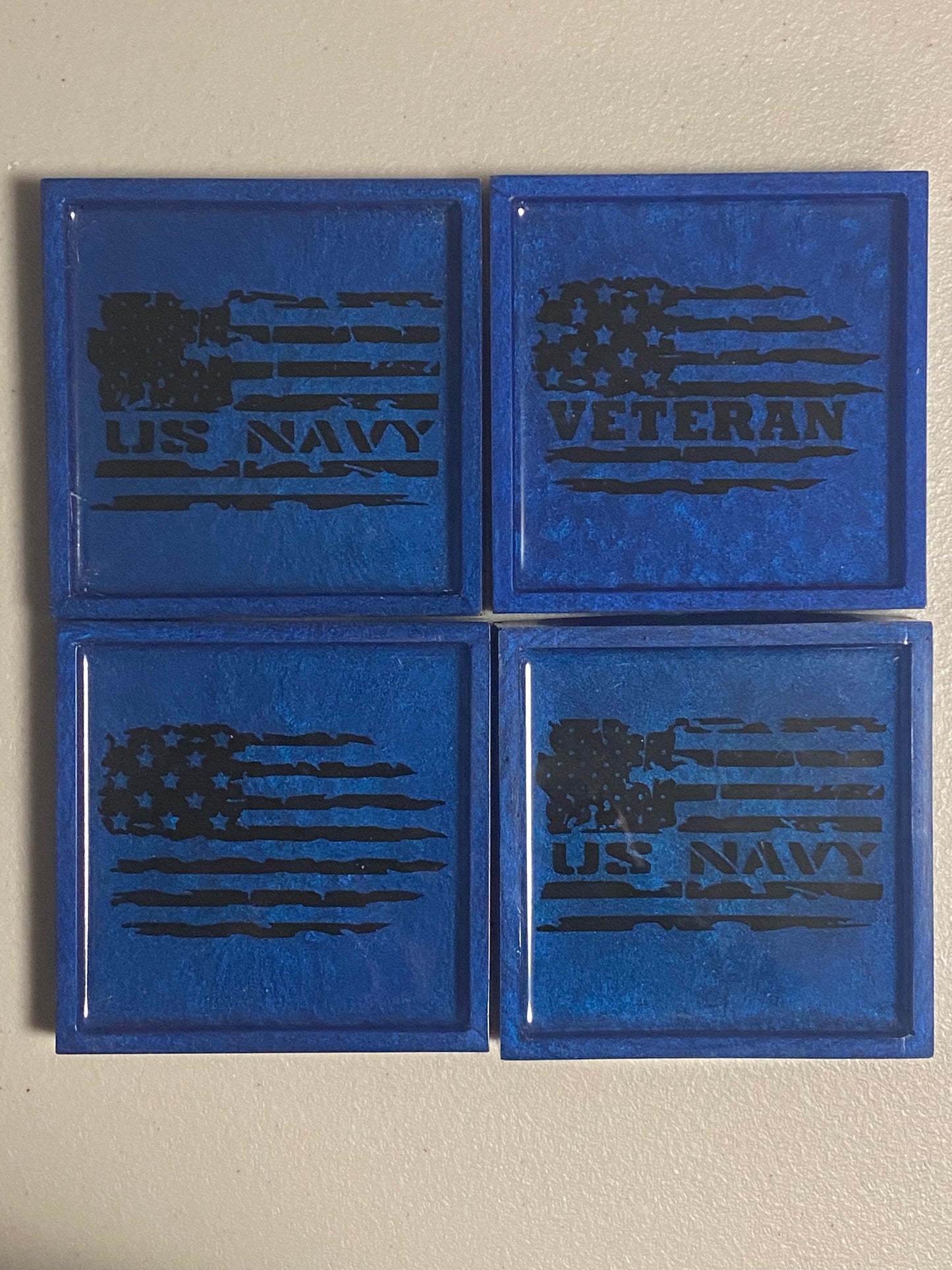 United States Military Decal Resin Coasters - singles or sets of 4