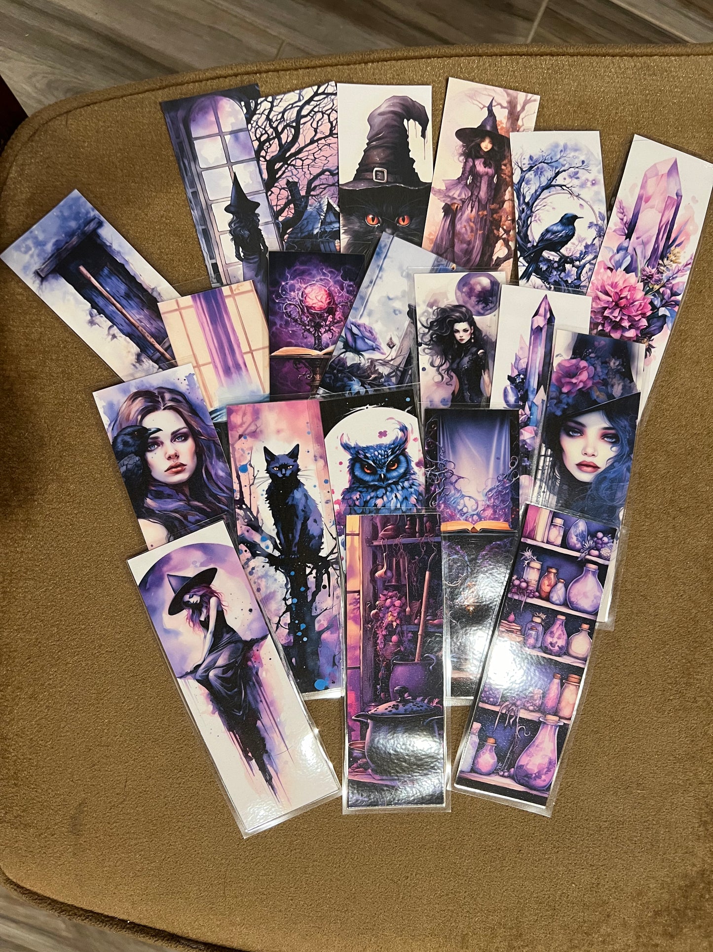 Witchy Themed Laminated Bookmarks