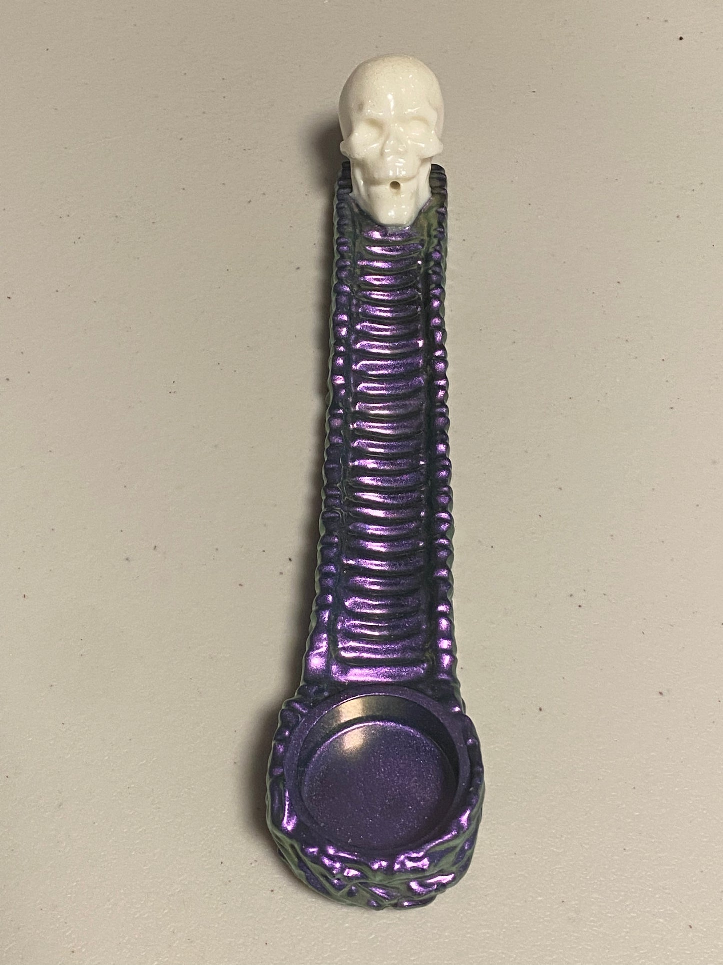 Skull Stick Incense Holder Handmade Resin
