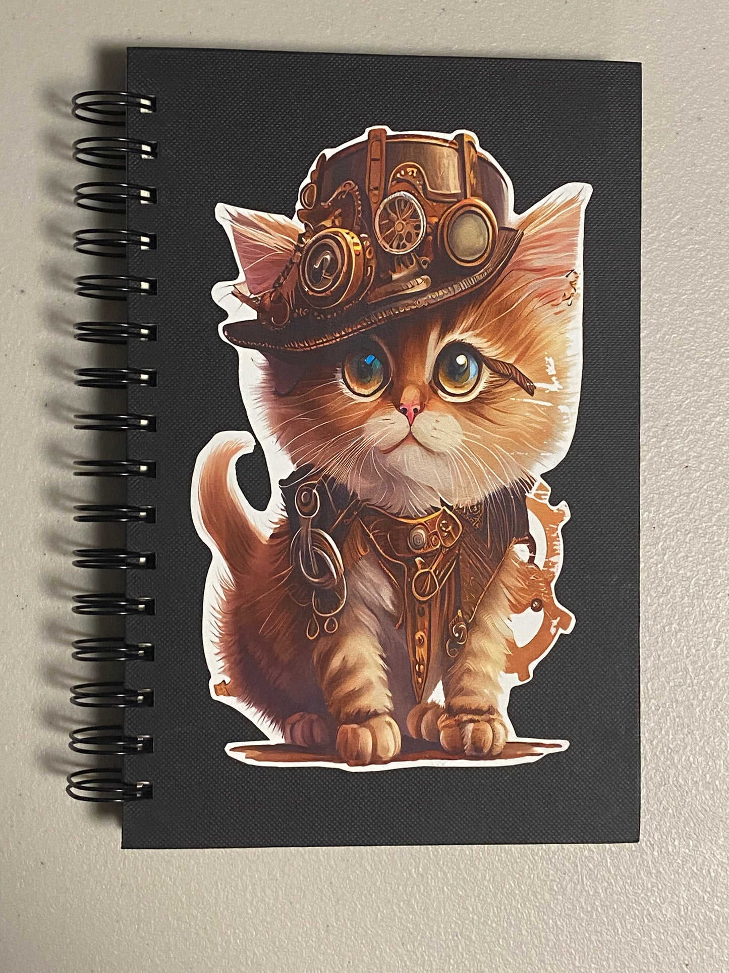 Steampunk Kittens Spiral Bound 80 page Blank Page Journal Sketch Book - 4 designs to choose