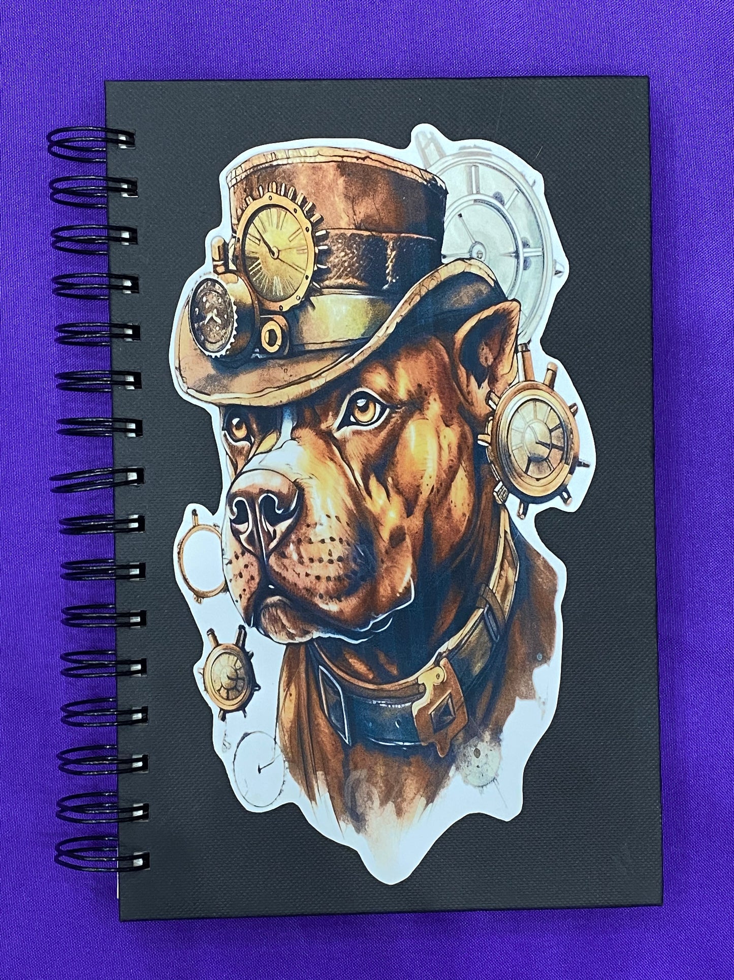 Steampunk Dogs Spiral Bound 80 page Blank Page Journal Sketch Book - 4 designs to choose