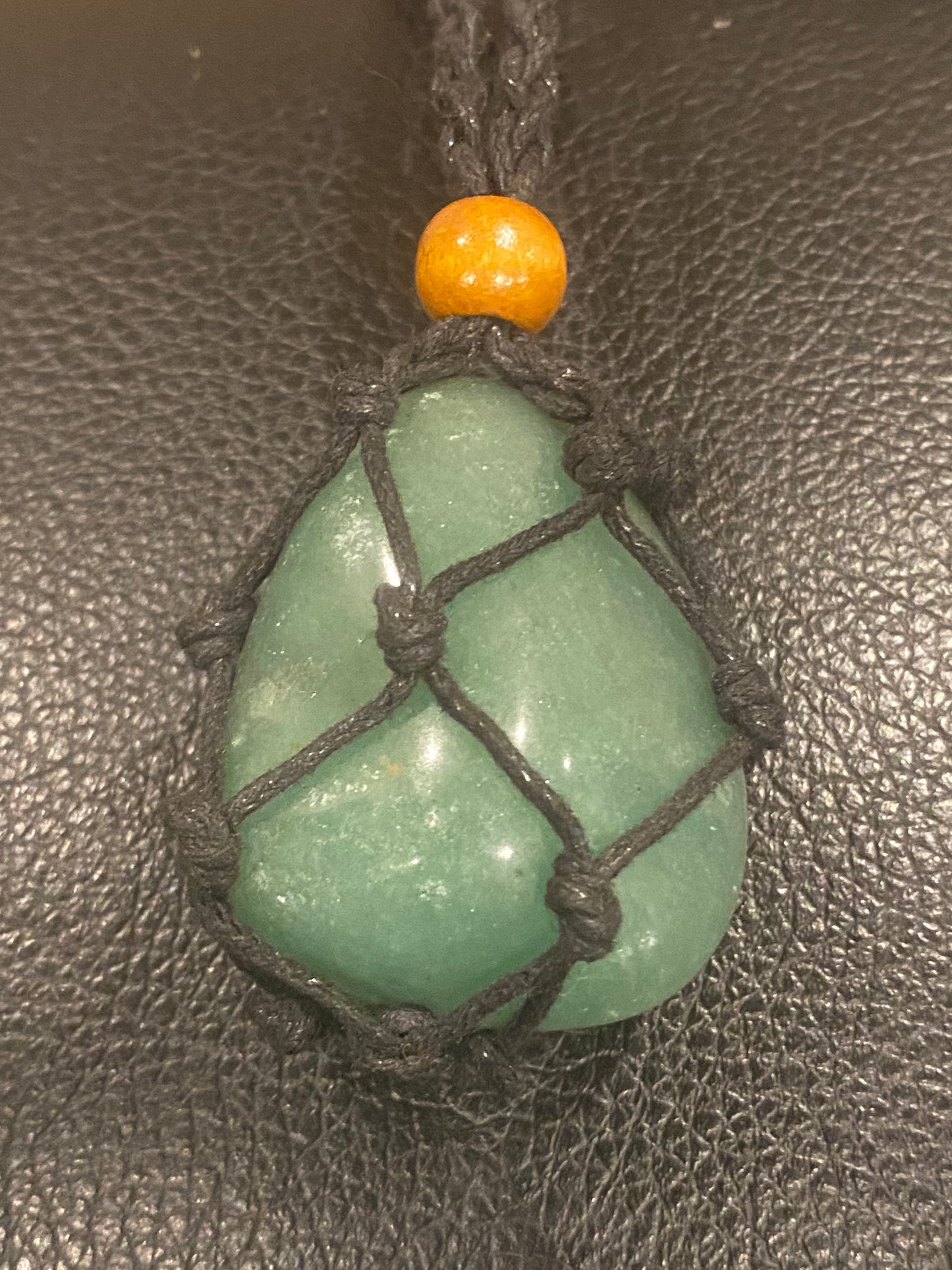 Green Aventurine Macrame Cage Necklace