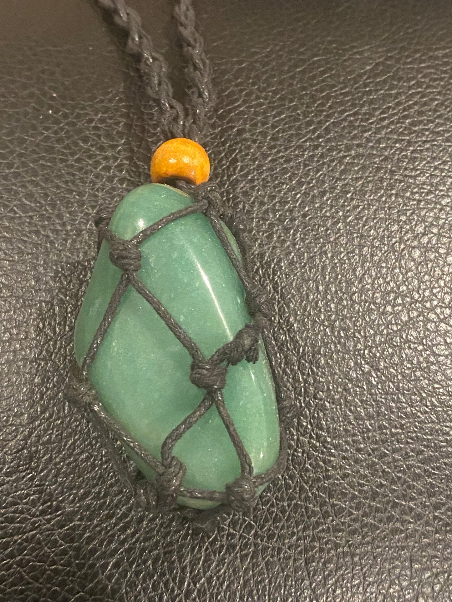 Green Aventurine Macrame Cage Necklace