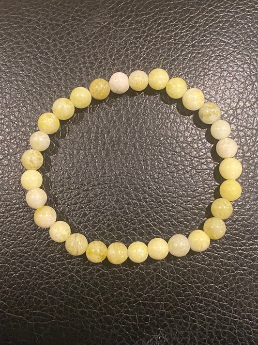 Yellow Jade 6mm Bead Bracelet