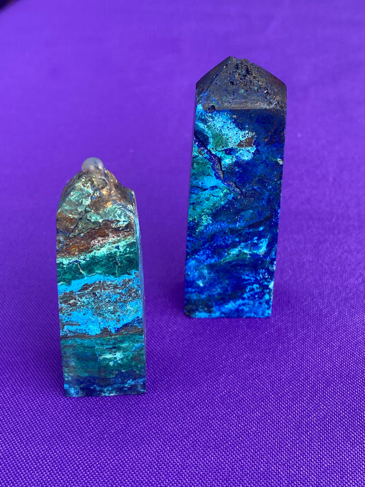 Azurite Malachite Chrysocolla Blend Mini Tower