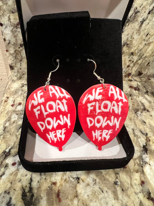 We All Float Down Here Sterling Silver Balloon Earrings