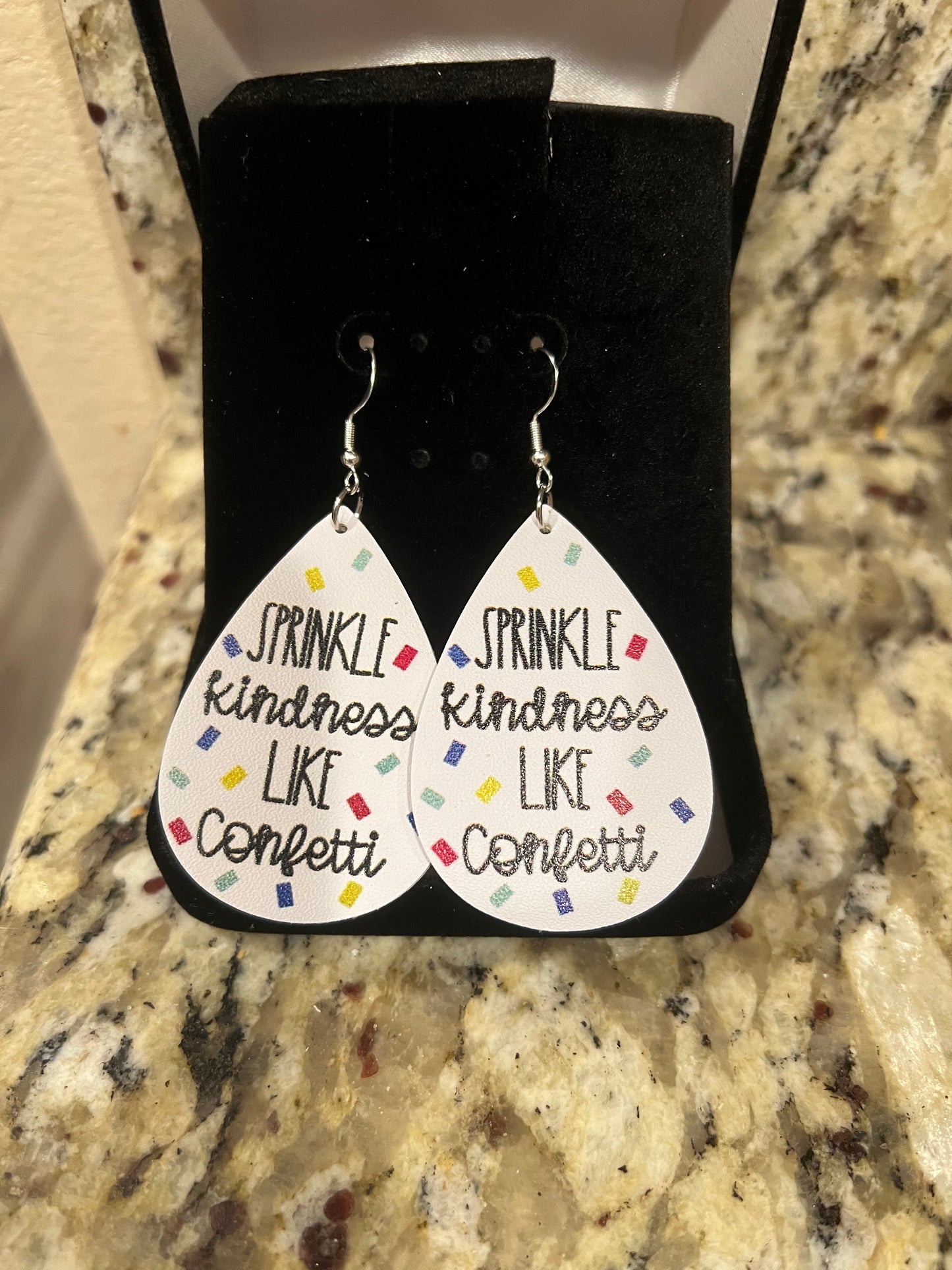 Sprinkle Kindness Like Confetti Sterling Silver Teardrop Earrings