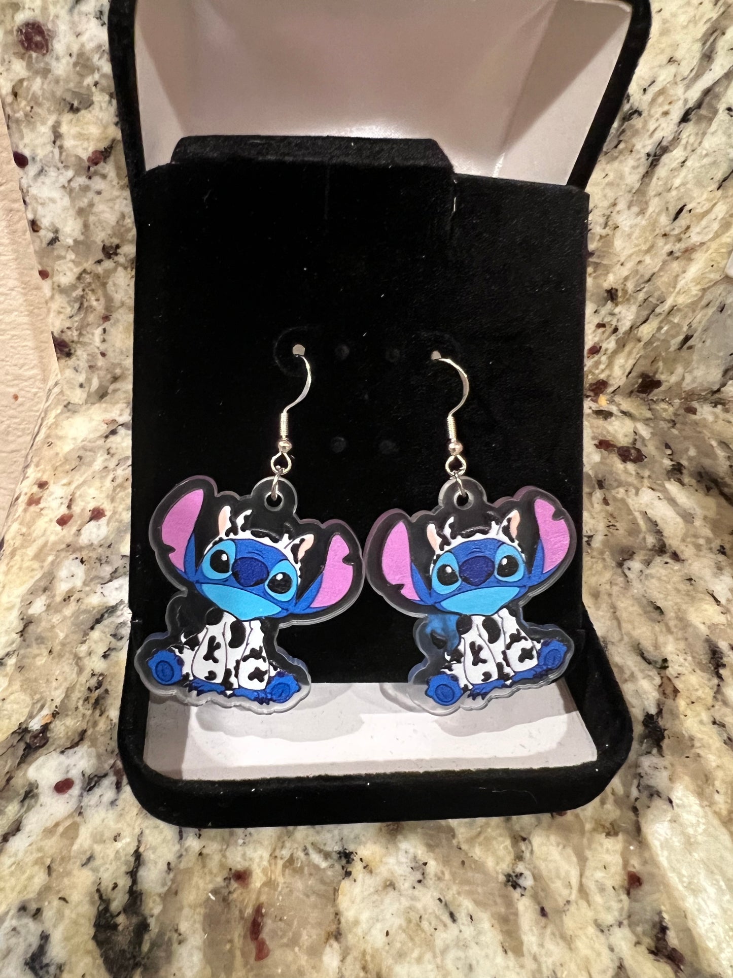 Experimental Alien Dressed as Moo Cow Sterling Silver Earrings