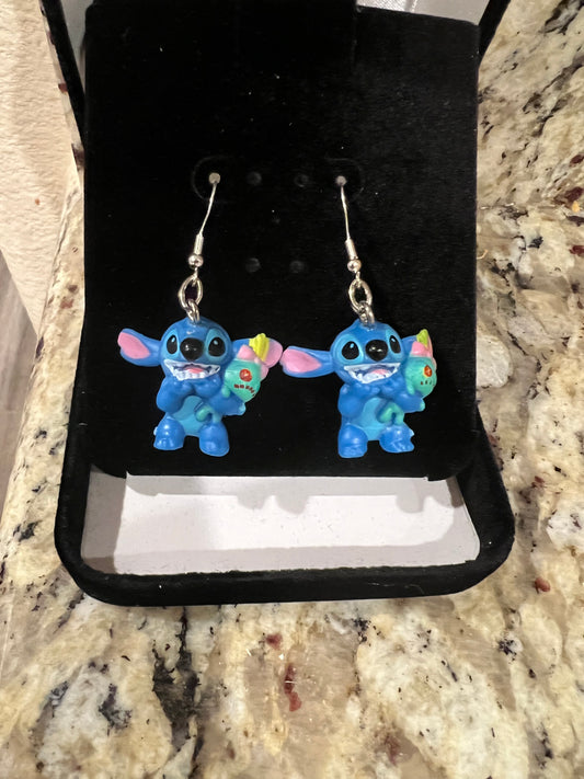 Mini Recycled Toy Sterling Silver Earrings