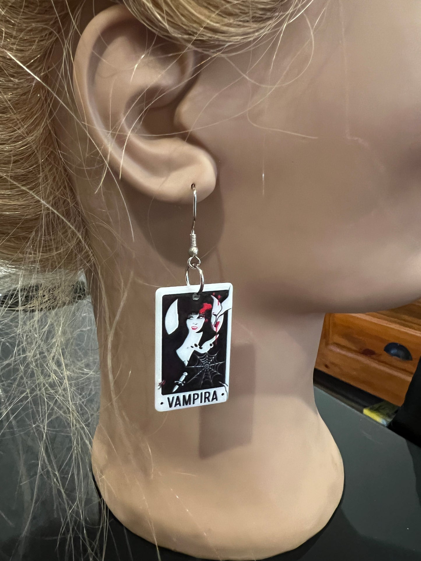 Horror Ladies Tarot Card Inspired Dangle Earrings