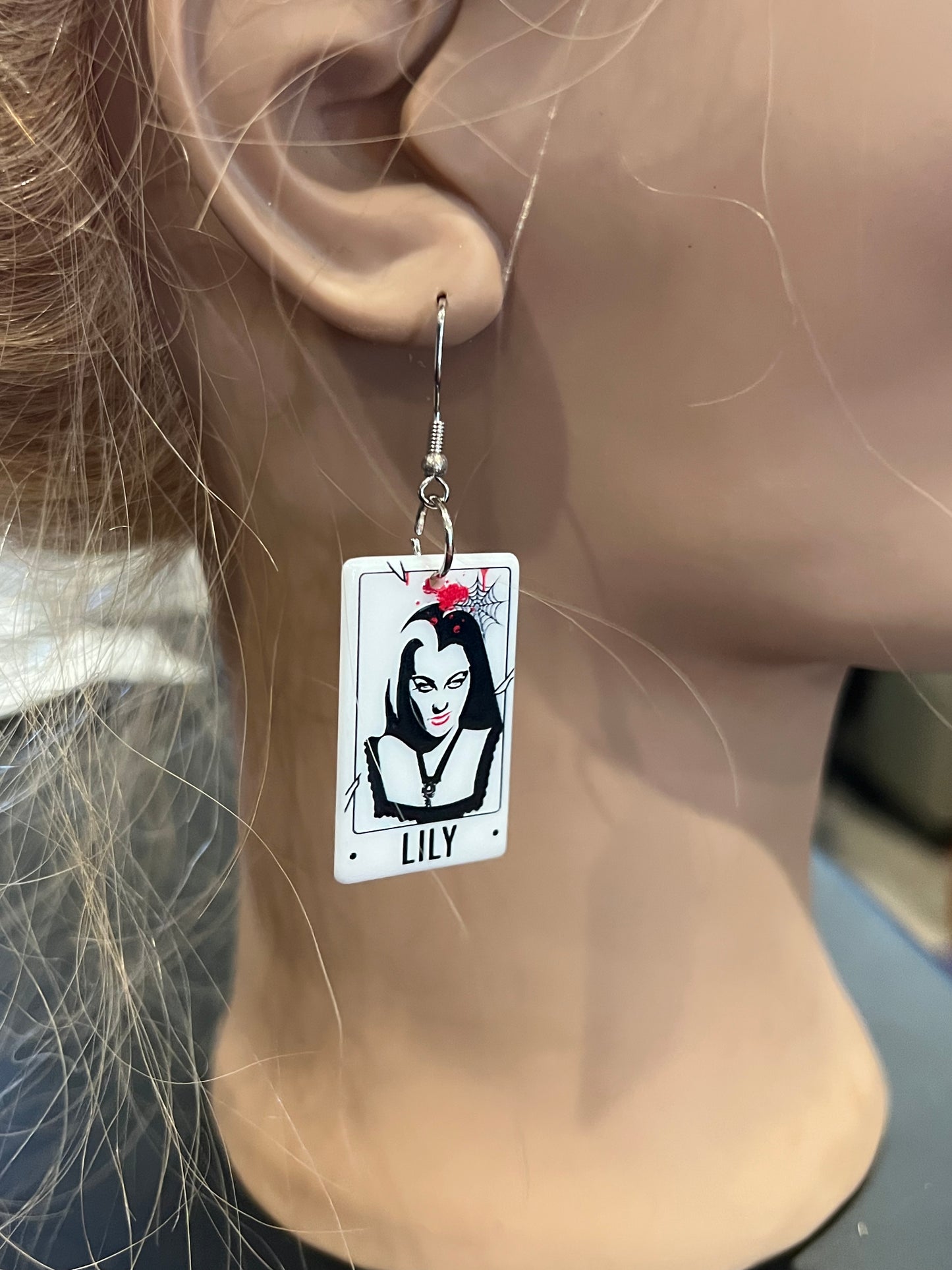 Horror Ladies Tarot Card Inspired Dangle Earrings