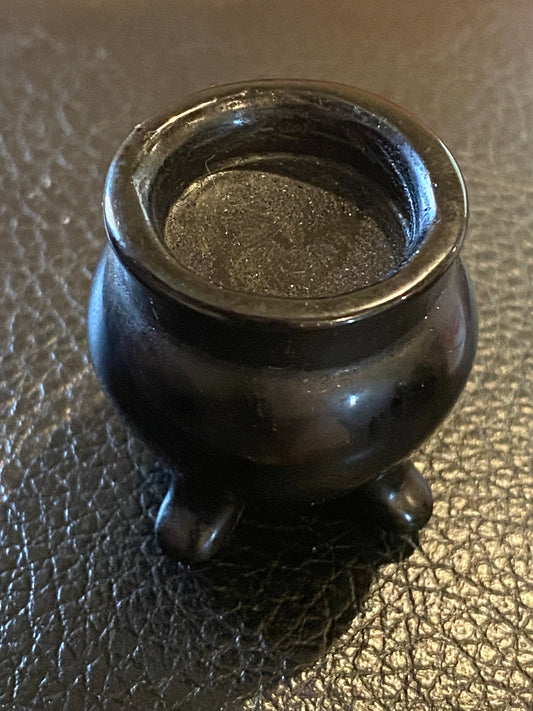 Black Obsidian Small Cauldron Carving