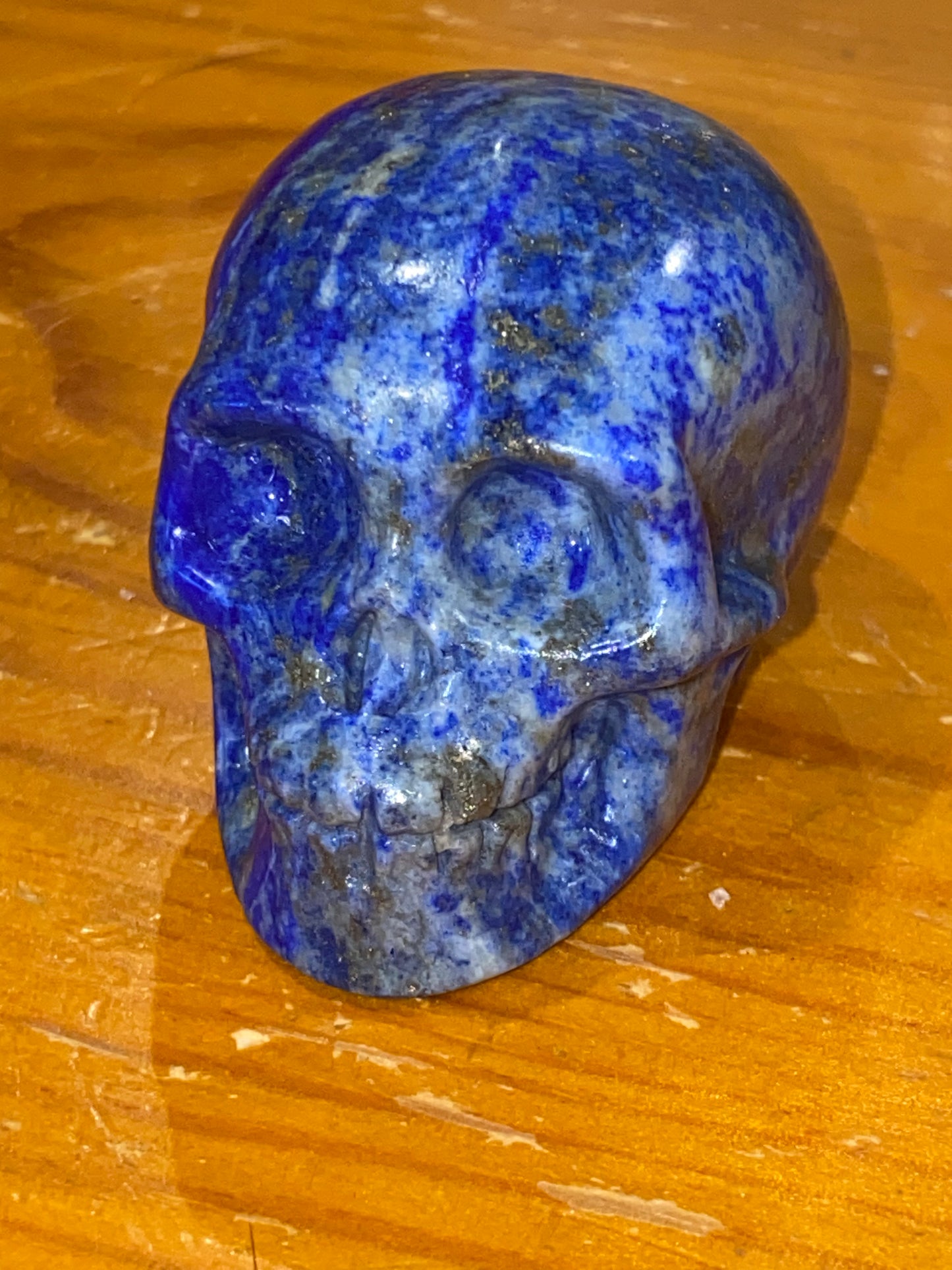 Lapis Lazuli Genuine Gemstone Skull Carving