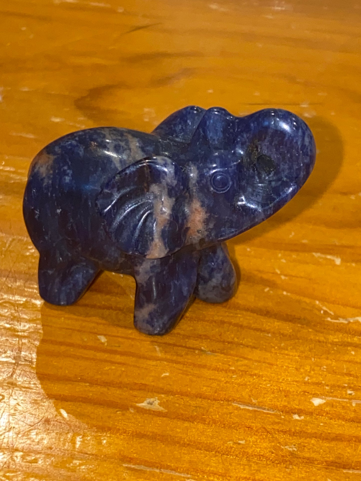 Sodalite Standing Elephant Genuine Gemstone Crystal Carving