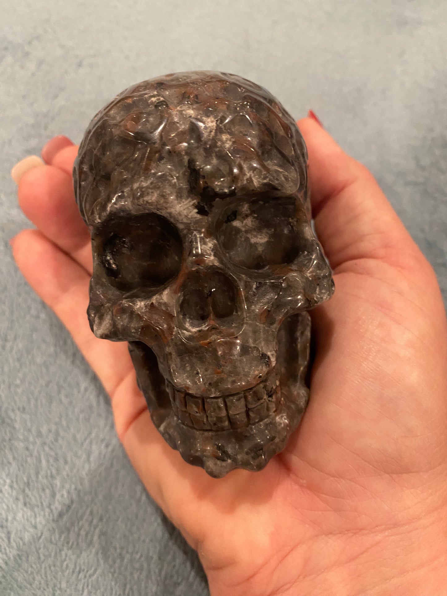 Yooperlite Large Skull Carving - 3.5”x2.75”