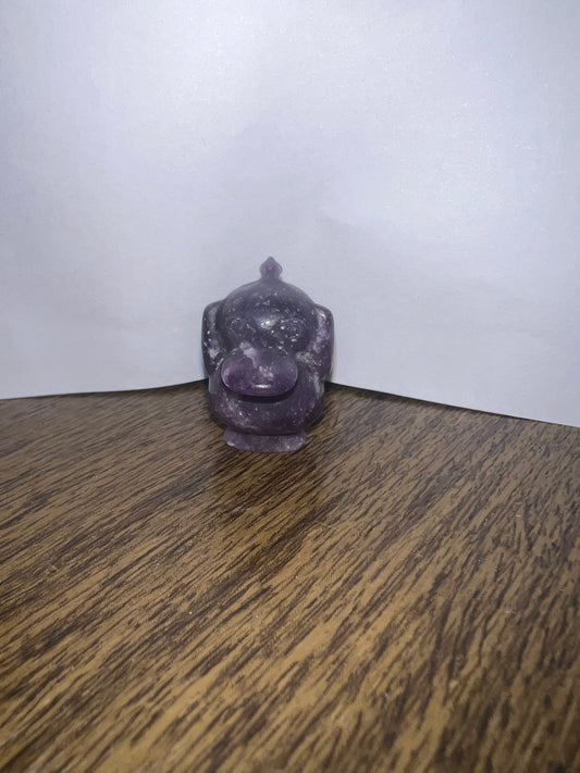 Lepidolite Psyduck Carving