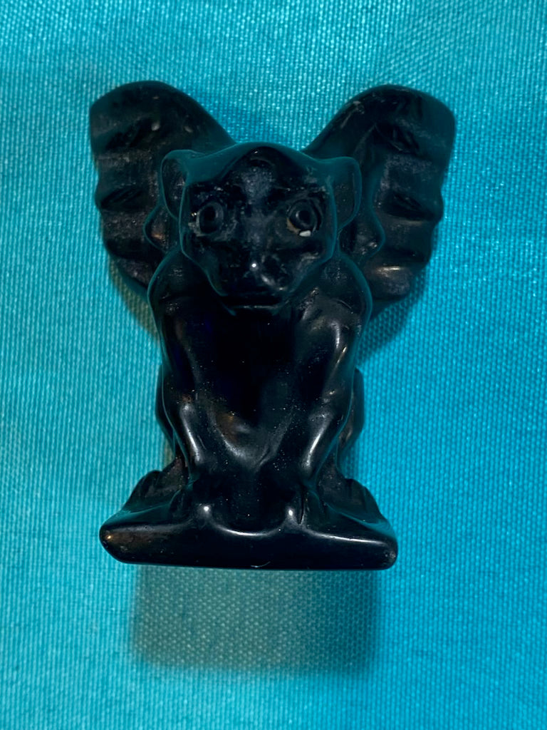 Black Obsidian Gargoyle Carving