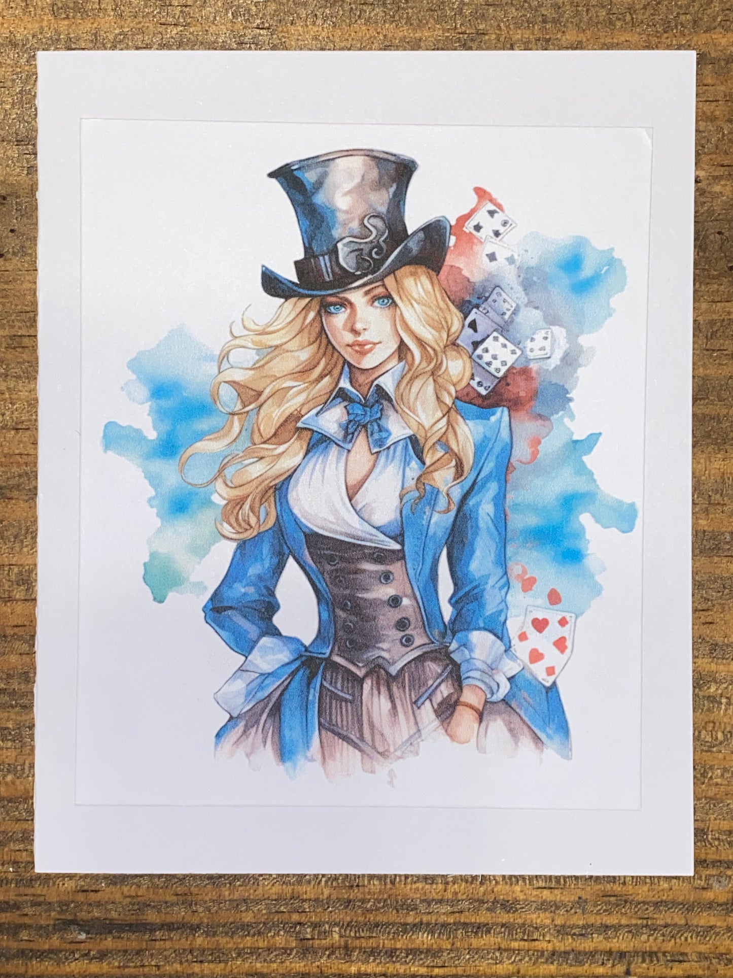 Steampunk Alice Watercolor Notecards