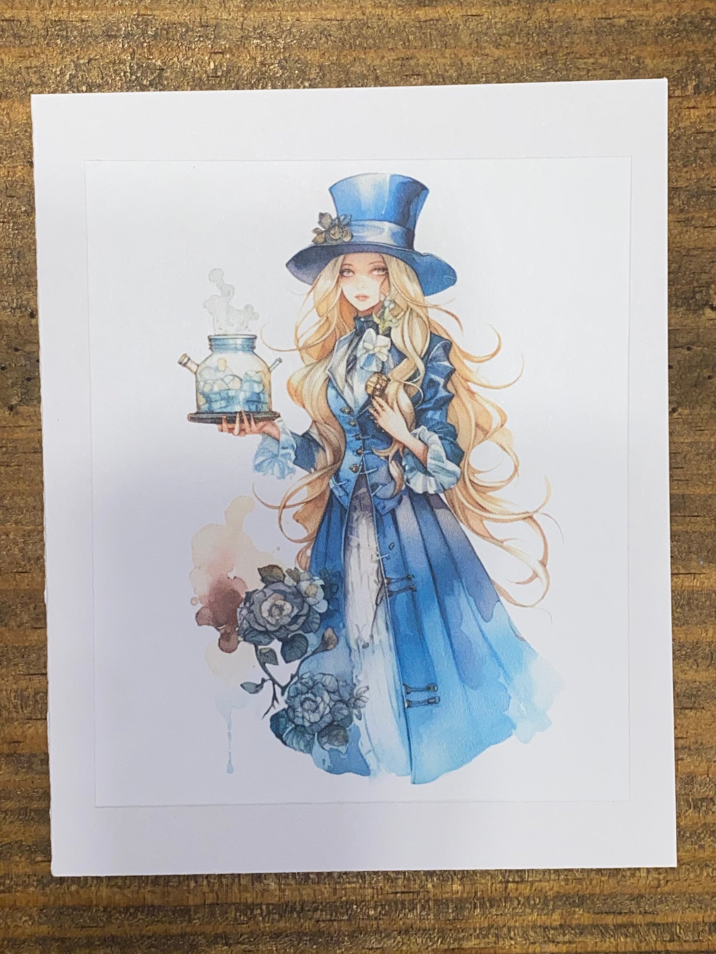 Steampunk Alice Watercolor Notecards