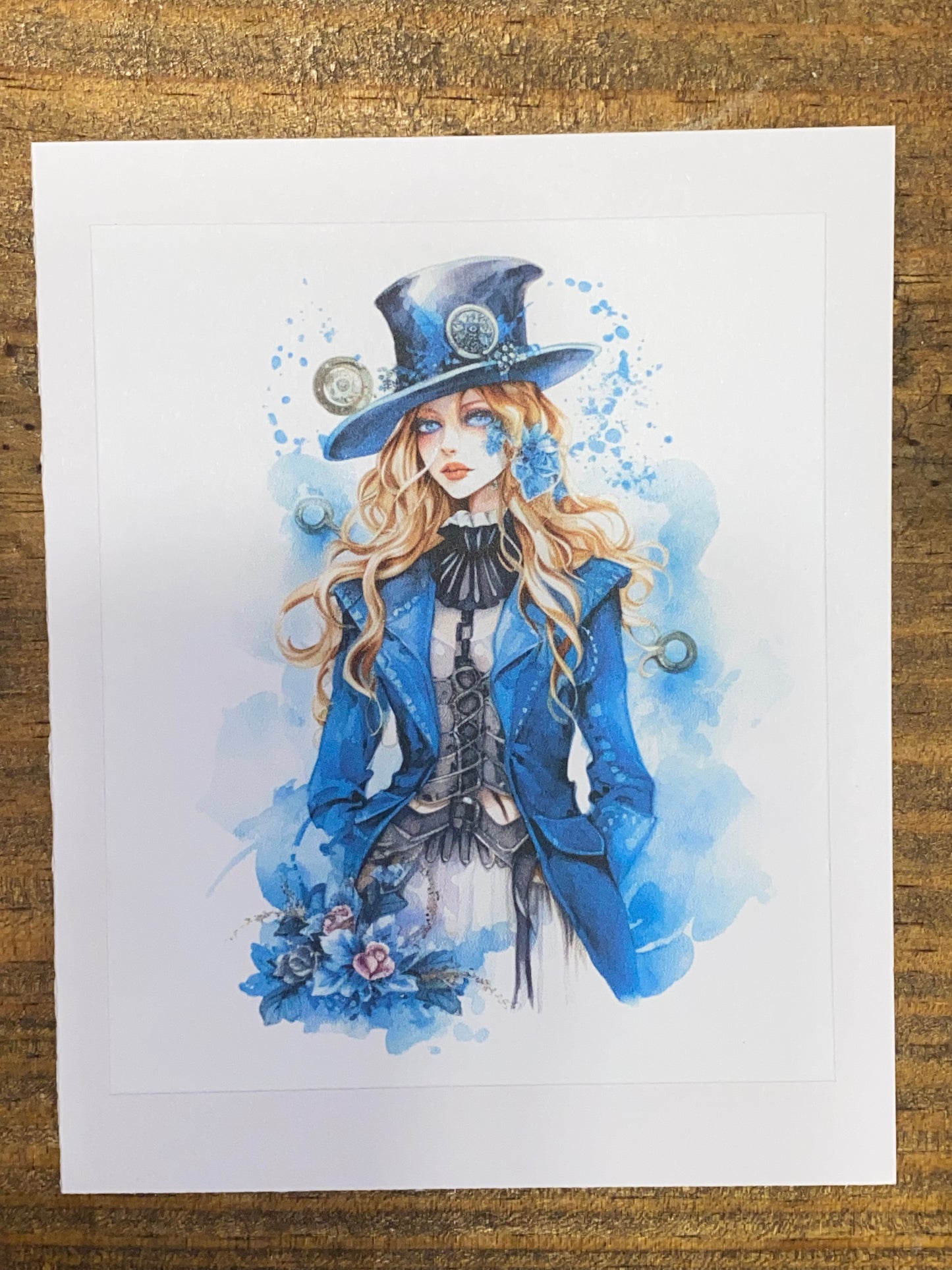 Steampunk Alice Watercolor Notecards