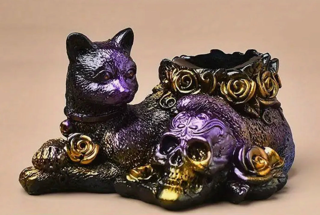 Cat and Skull Sphere Holder