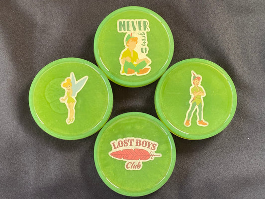 Tinker Bell and Peter Round Resin Coasters - Set of 4