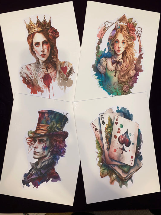 Alice in Wonderland Watercolor Unframed Prints