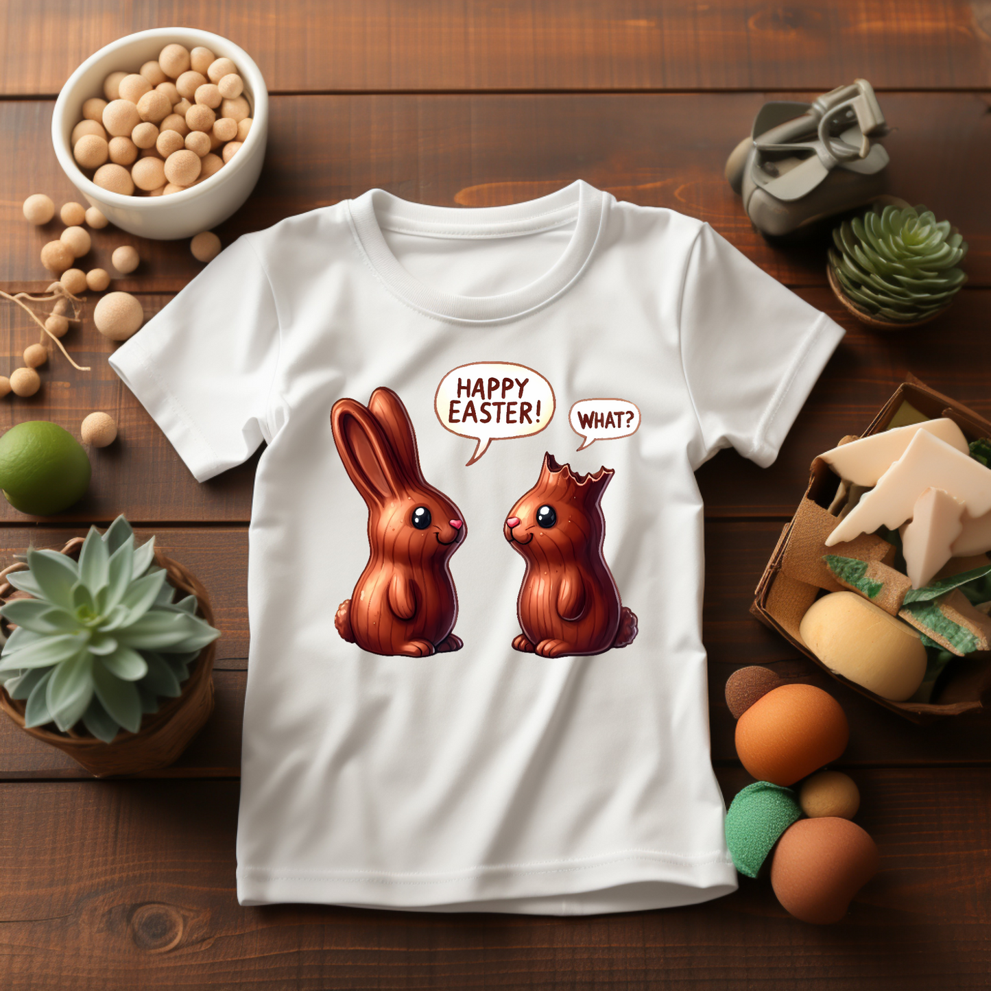 Chocolate Bunny Happy Easter Toddler T-shirt