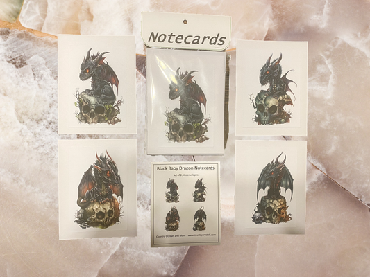 Black Baby Dragon Notecard Sets