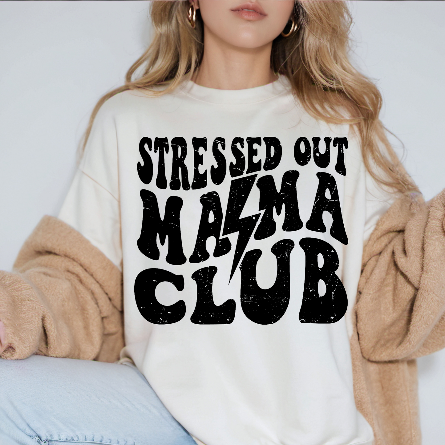 Stressed Out Mama Club Crewneck Sweatshirt