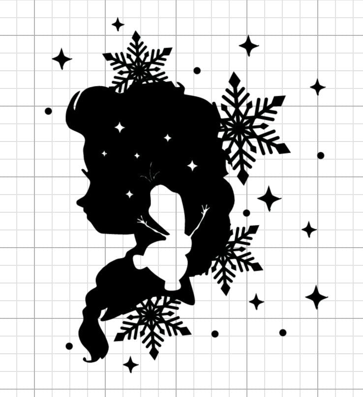 Elsa & Olaf Silhouette Decal